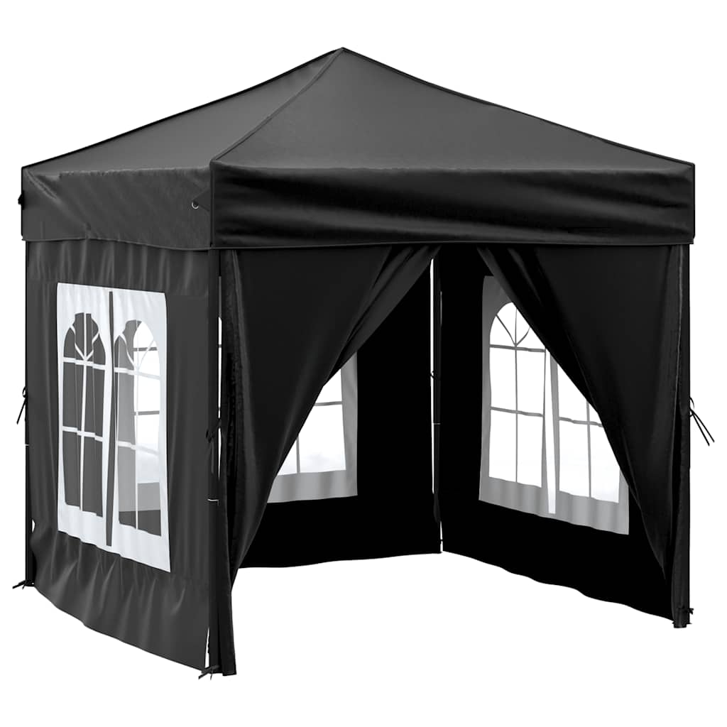 Vidaxl PartyTent plegable con paredes laterales 2x2 m Negro