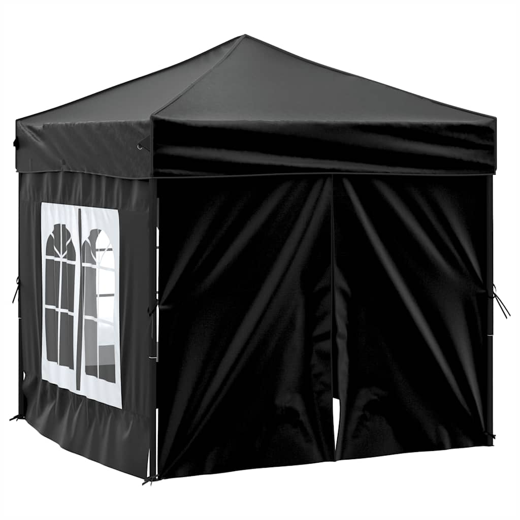 Vidaxl PartyTent pieghevole con pareti laterali 2x2 m nero