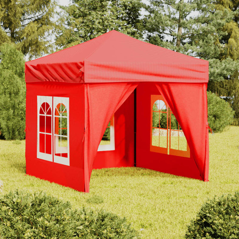 Vidaxl PartyTent pieghevole con pareti laterali 2x2 m rosso