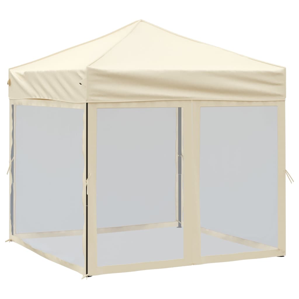 Vidaxl PartyTent plegable con paredes laterales de 2x2 m de crema