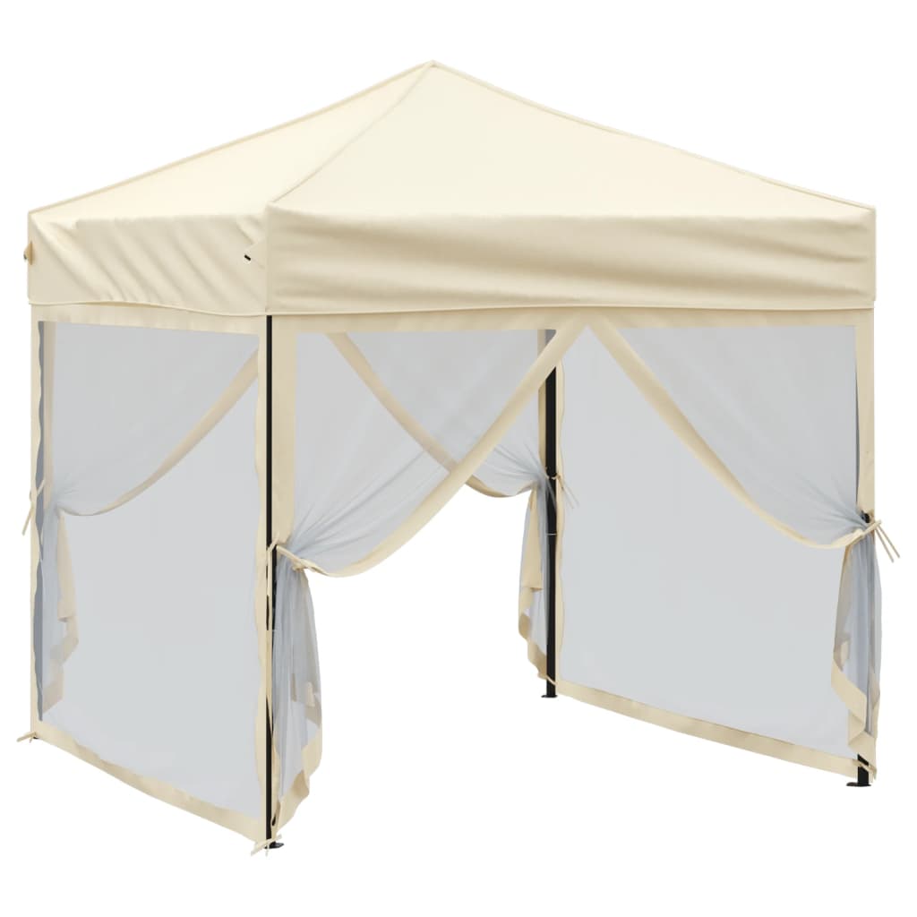 Vidaxl PartyTent plegable con paredes laterales de 2x2 m de crema
