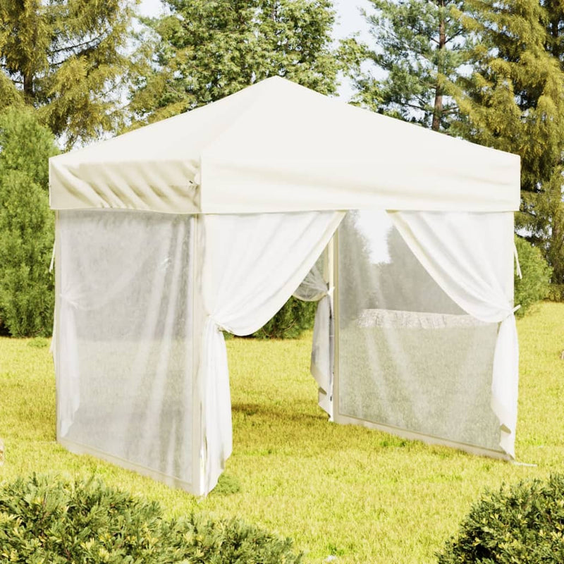 Vidaxl PartyTent plegable con paredes laterales de 2x2 m de crema