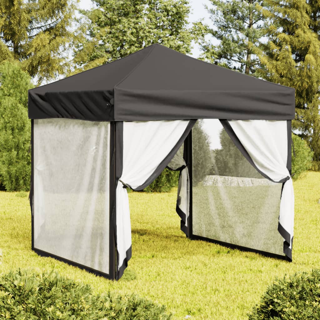 Vidaxl PartyTent plegable con paredes laterales 2x2 m antracita