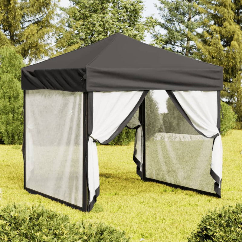 Vidaxl PartyTent plegable con paredes laterales 2x2 m antracita