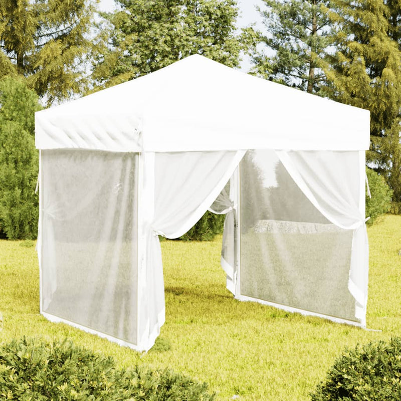 Vidaxl PartyTent plegable con paredes laterales 2x2 m blanco