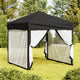 Vidaxl PartyTent pieghevole con pareti laterali 2x2 m nero