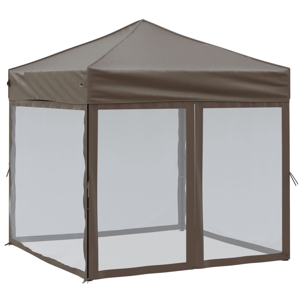 Vidaxl PartyTent plegable con paredes laterales 2x2 m taupe