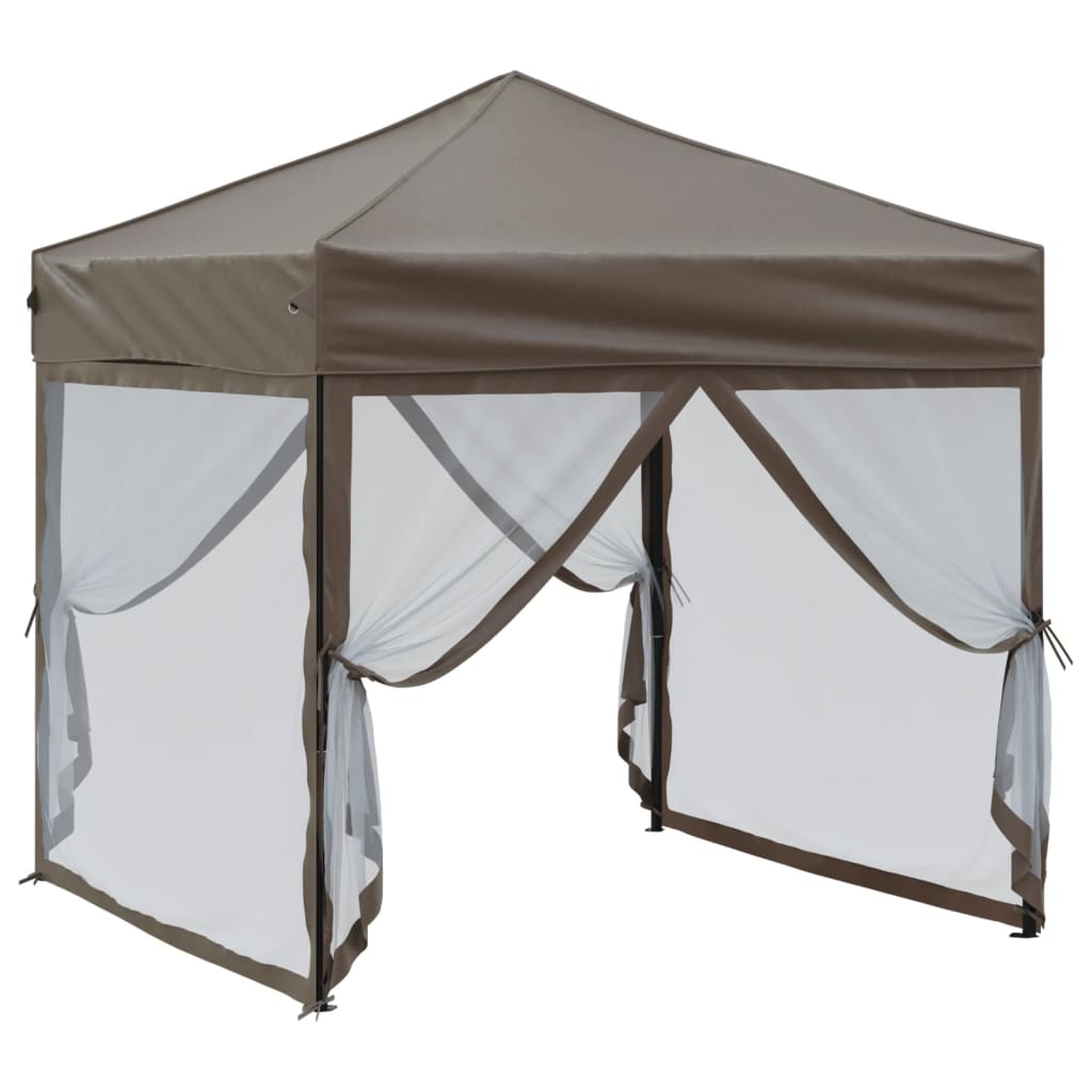 Vidaxl PartyTent plegable con paredes laterales 2x2 m taupe