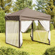 Vidaxl PartyTent plegable con paredes laterales 2x2 m taupe