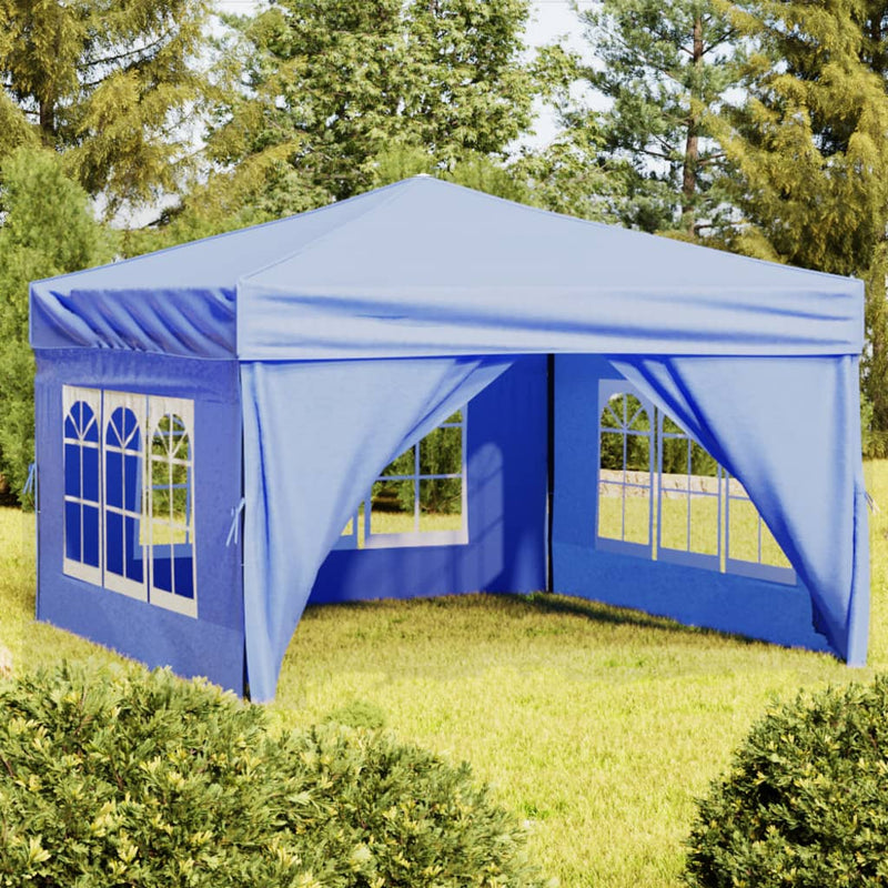 Vidaxl PartyTent pieghevole con pareti laterali 3x3 m blu