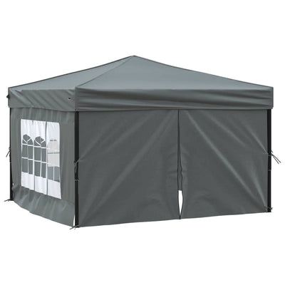 Vidaxl PartyTent pieghevole con pareti laterali 3x3 m antracite