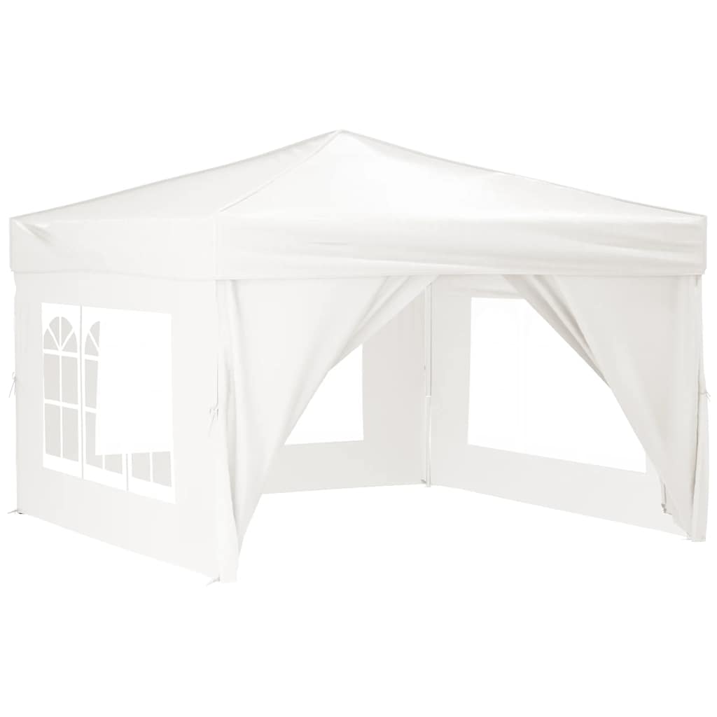 Vidaxl PartyTent pieghevole con pareti laterali 3x3 m bianco