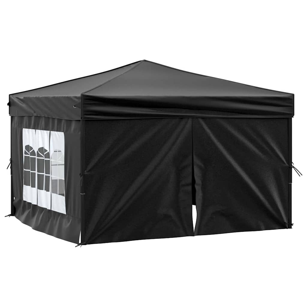Vidaxl PartyTent plegable con paredes laterales 3x3 m Negro