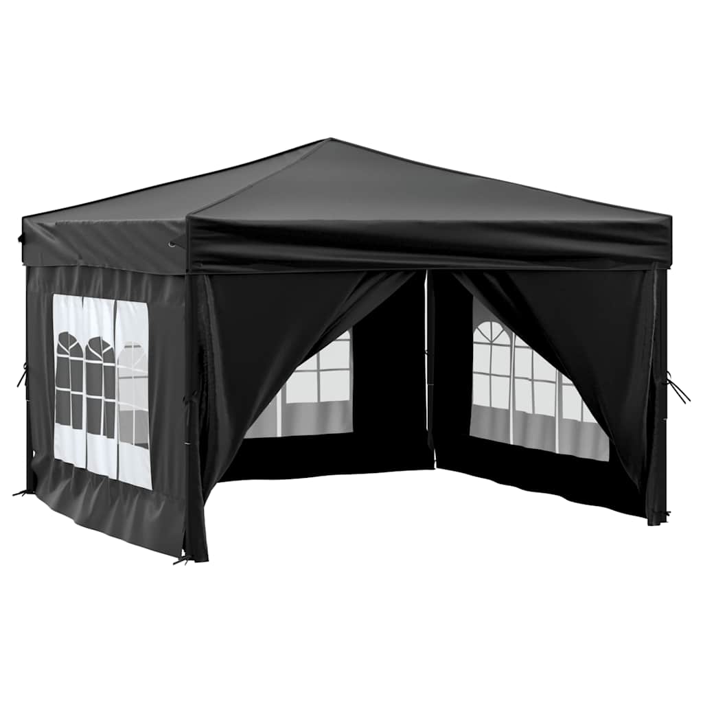 Vidaxl PartyTent plegable con paredes laterales 3x3 m Negro