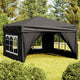 Vidaxl PartyTent plegable con paredes laterales 3x3 m Negro