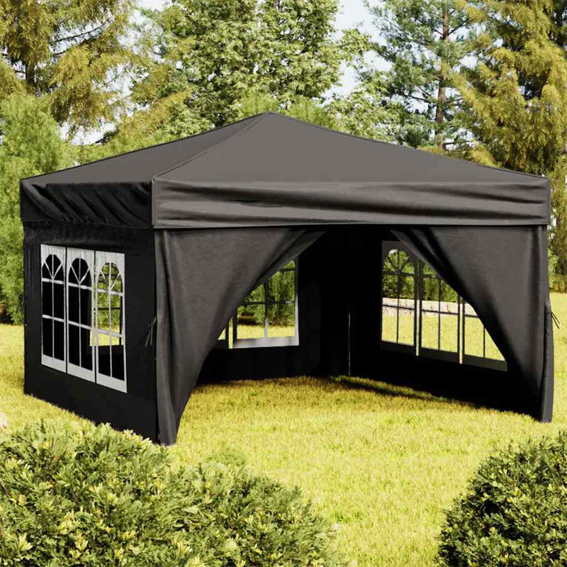 Vidaxl PartyTent plegable con paredes laterales 3x3 m Negro