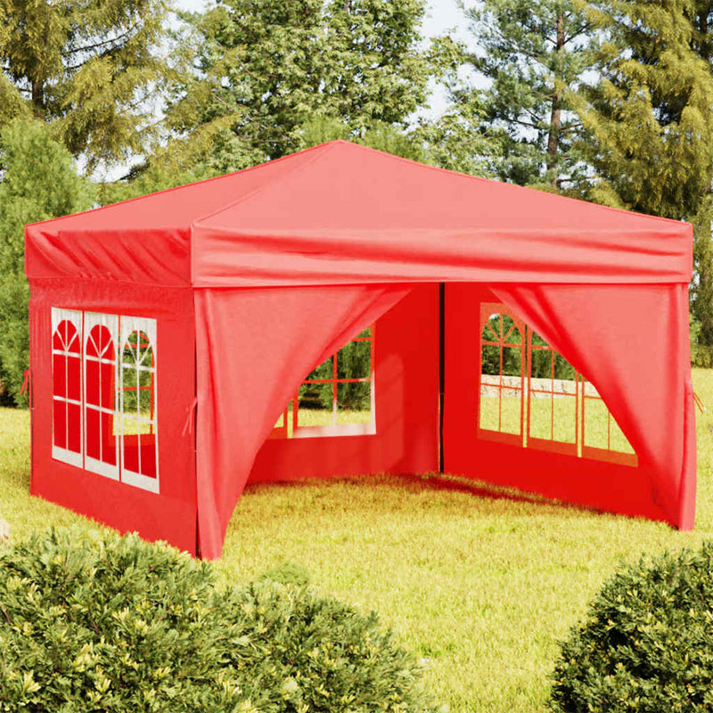 Vidaxl PartyTent plegable con paredes laterales 3x3 m rojo