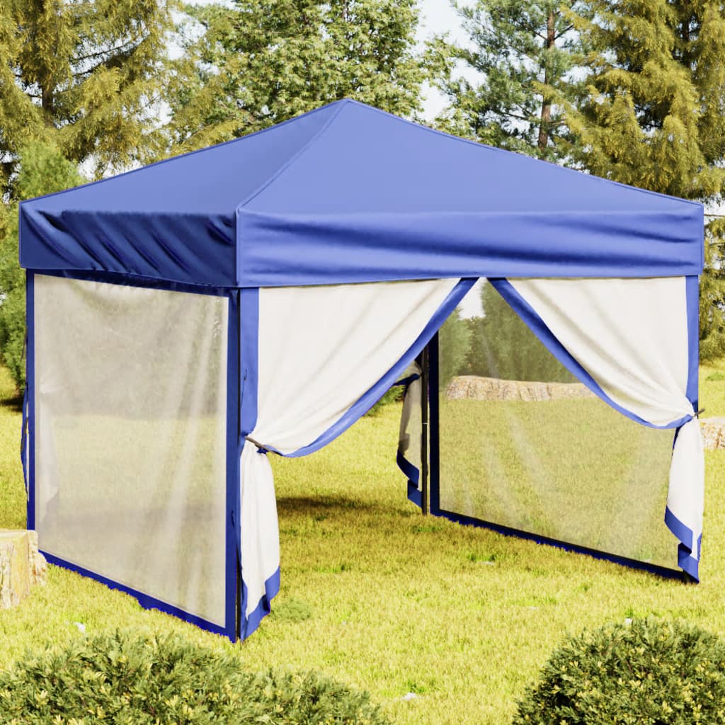 Vidaxl PartyTent plegable con paredes laterales de 3x3 m azul