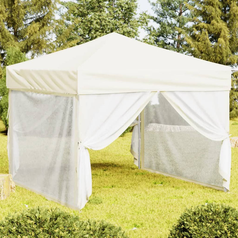 Vidaxl PartyTent plegable con paredes laterales de 3x3 m de crema