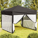 Vidaxl PartyTent plegable con paredes laterales de 3x3 m de antracita