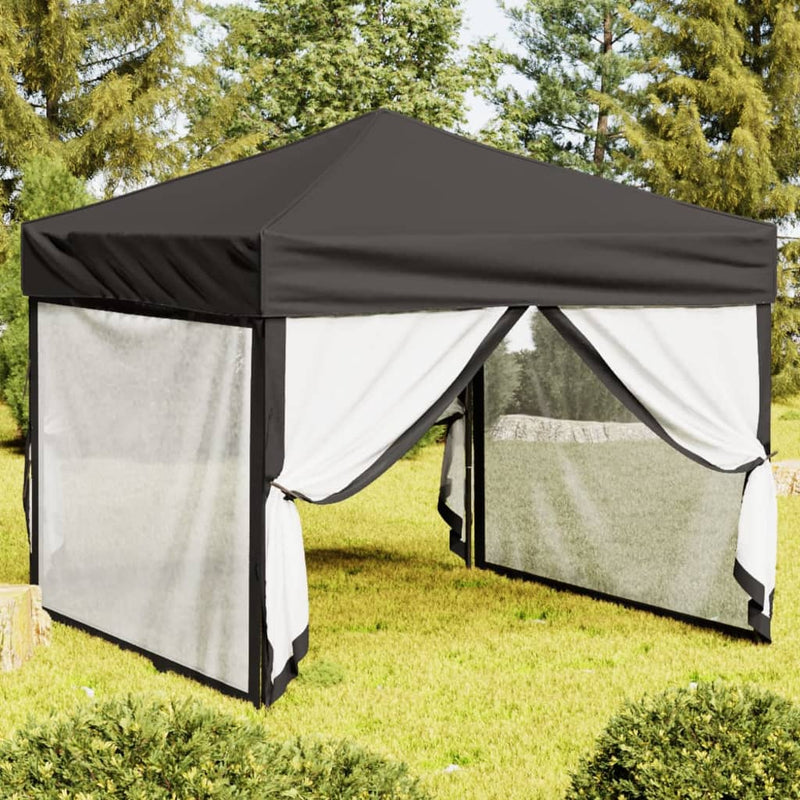 Vidaxl PartyTent plegable con paredes laterales de 3x3 m de antracita