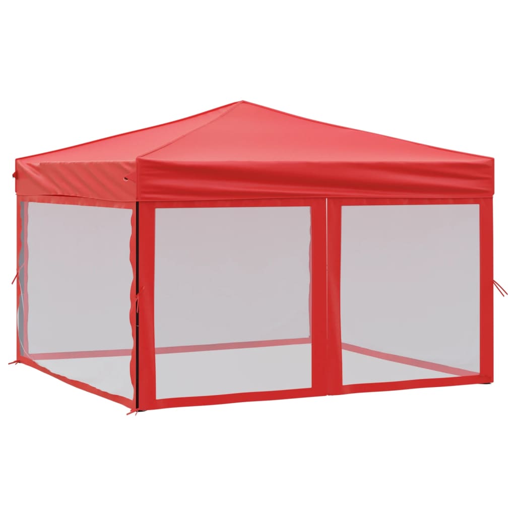Vidaxl PartyTent plegable con paredes laterales 3x3 m rojo