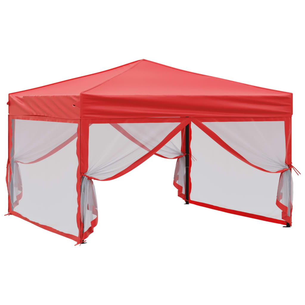 Vidaxl PartyTent plegable con paredes laterales 3x3 m rojo
