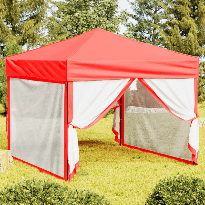 Vidaxl PartyTent plegable con paredes laterales 3x3 m rojo