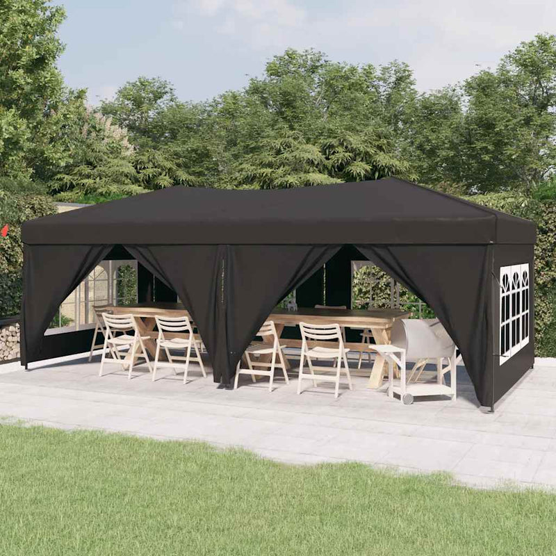 Vidaxl PartyTent plegable con paredes laterales 3x6 m antracita