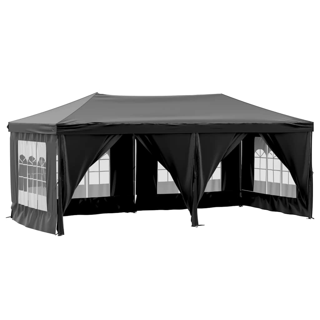 Vidaxl PartyTent plegable con paredes laterales 3x6 m Negro