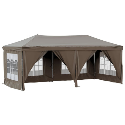 Vidaxl PartyTent plegable con paredes laterales 3x6 m taupe