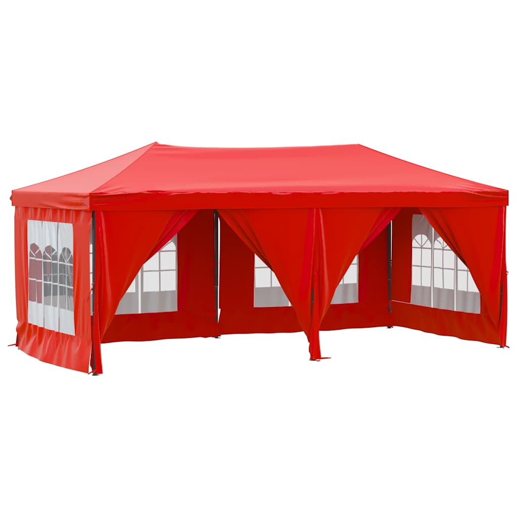 Vidaxl PartyTent plegable con paredes laterales 3x6 m rojo