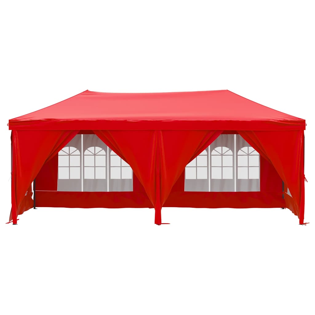 Vidaxl PartyTent plegable con paredes laterales 3x6 m rojo