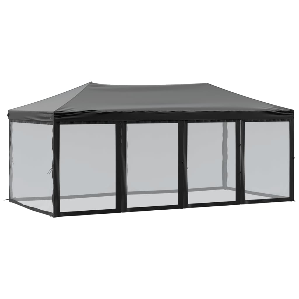 Vidaxl PartyTent plegable con paredes laterales 3x6 m Negro