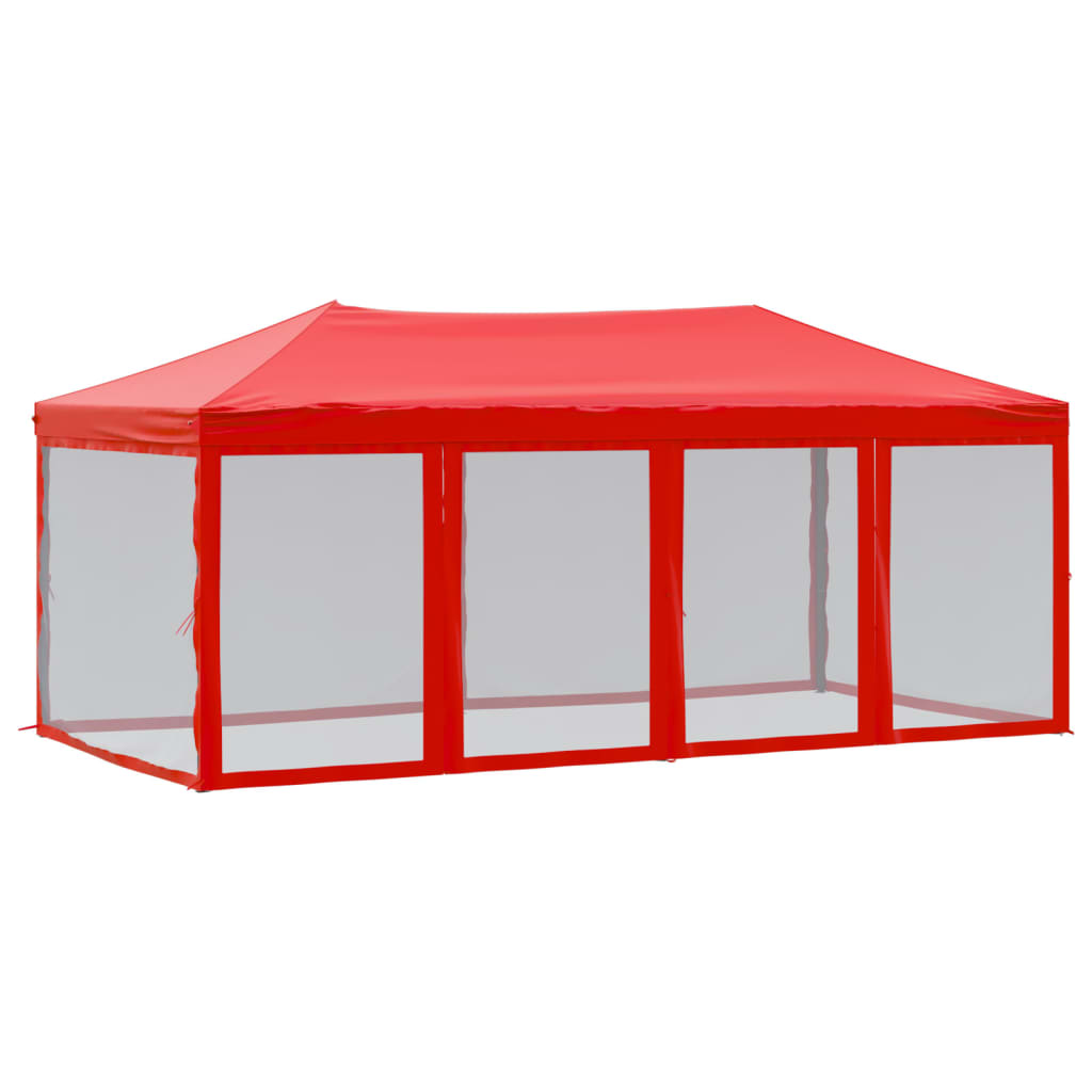 Vidaxl PartyTent plegable con paredes laterales 3x6 m rojo