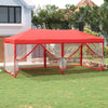 Vidaxl PartyTent plegable con paredes laterales 3x6 m rojo