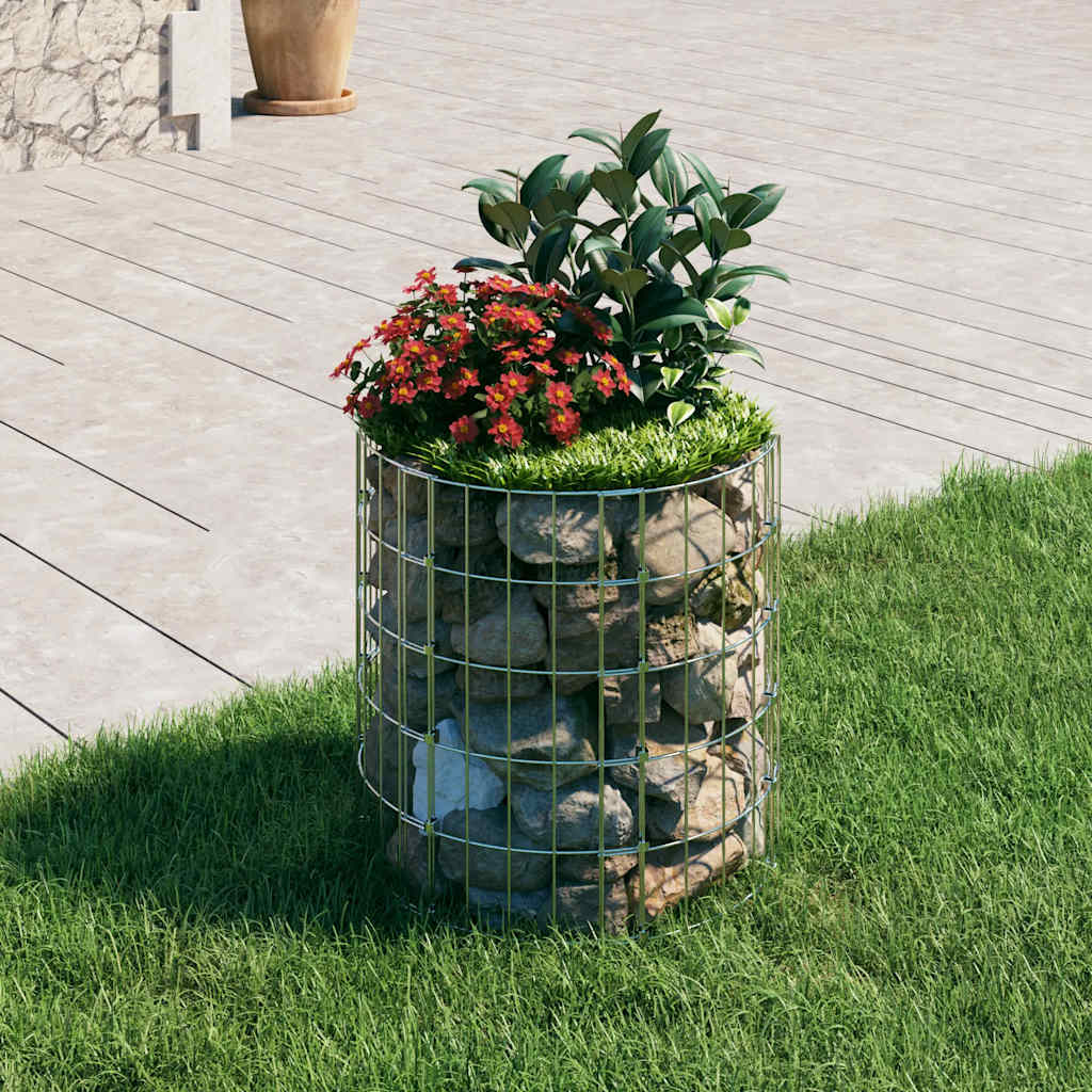 Vidaxl Gabion Polo Round Ø50x50 cm Acciaio zincato