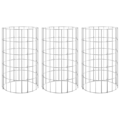 Vidaxl Gabion Fiorsters 3 St Round Halled Ø30x50 cm Steel