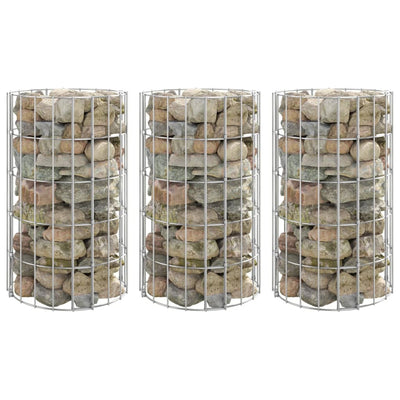 Vidaxl Gabion Fiorsters 3 St Round Halled Ø30x50 cm Steel