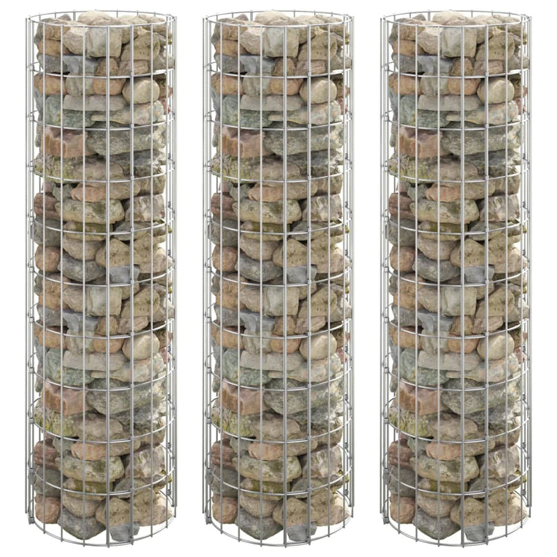 Vidaxl Gabion Fiorsters 3 ST Round Halled Ø30x100 cm Steel