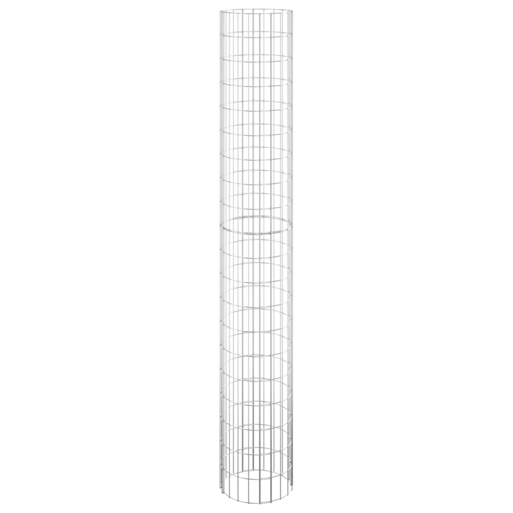 Plantadores de Gabion Vidaxl 3 st Round elevado Ø30x200 cm de acero