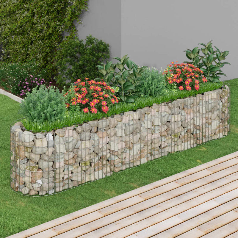 Vidaxl Gabion Planter elevado 260x50x50 cm de hierro galvanizado