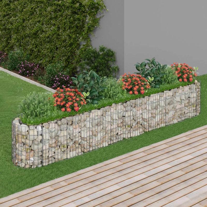 Plantador de gabión Vidaxl insentado 330x50x50 cm de hierro galvanizado