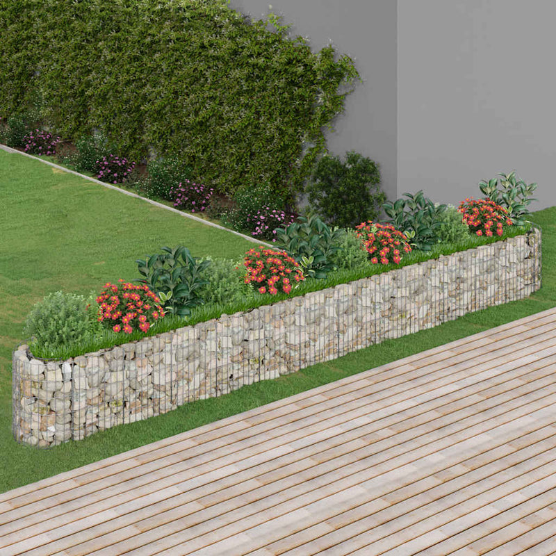 Plantador de Gabion Vidaxl elevado 470x50x50 cm de hierro galvanizado
