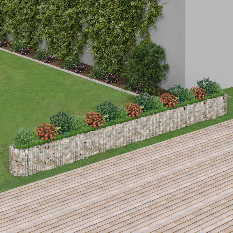 Plantador de Gabion Vidaxl elevado 610x50x50 cm de hierro galvanizado