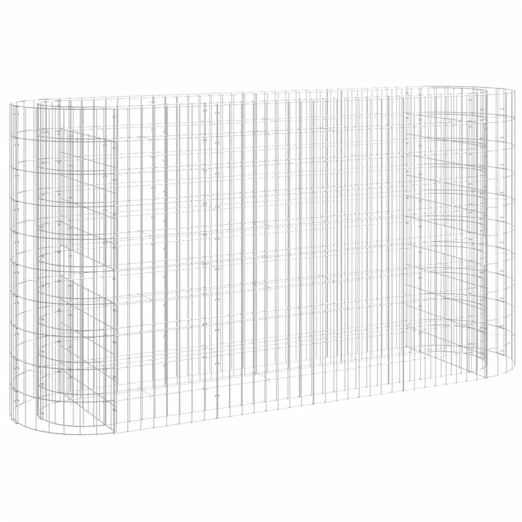 Plantador de Gabion Vidaxl elevado 190x50x100 cm de hierro galvanizado