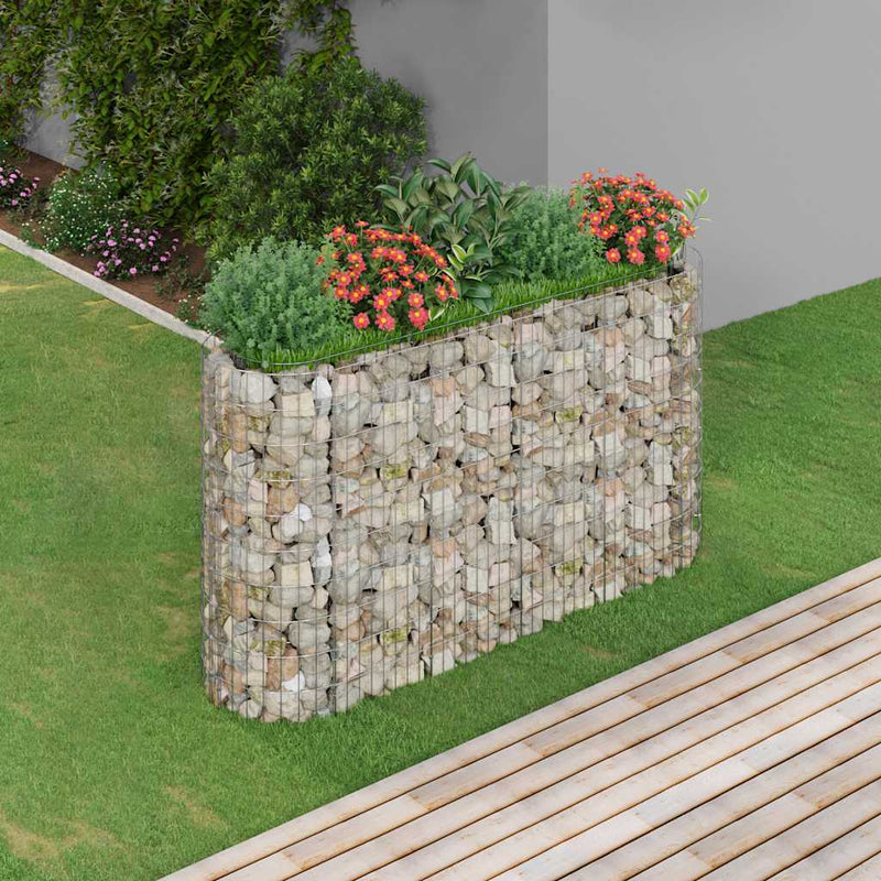 Plantador de Gabion Vidaxl elevado 190x50x100 cm de hierro galvanizado