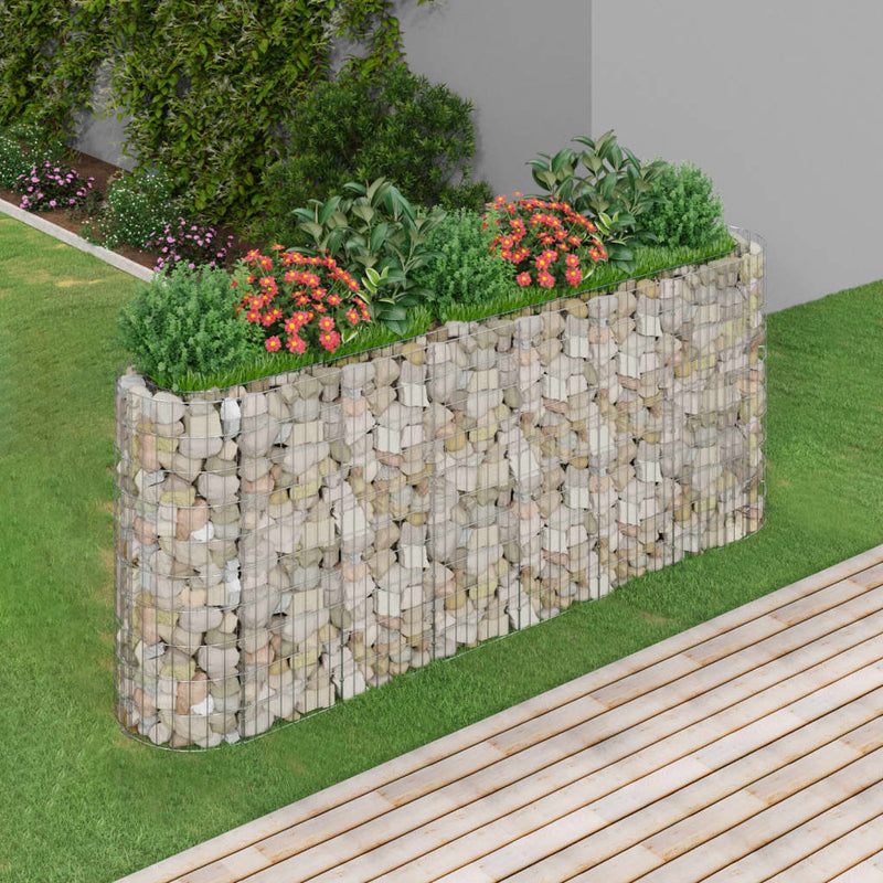 Plantador de Gabion Vidaxl elevado 260x50x100 cm de hierro galvanizado