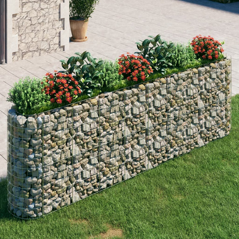 Plantador de Gabion Vidaxl elevado 330x50x100 cm de hierro galvanizado