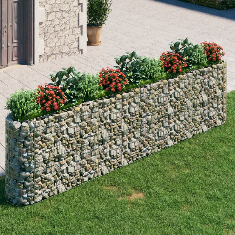 Plantador de Gabion Vidaxl elevado 400x50x100 cm de hierro galvanizado
